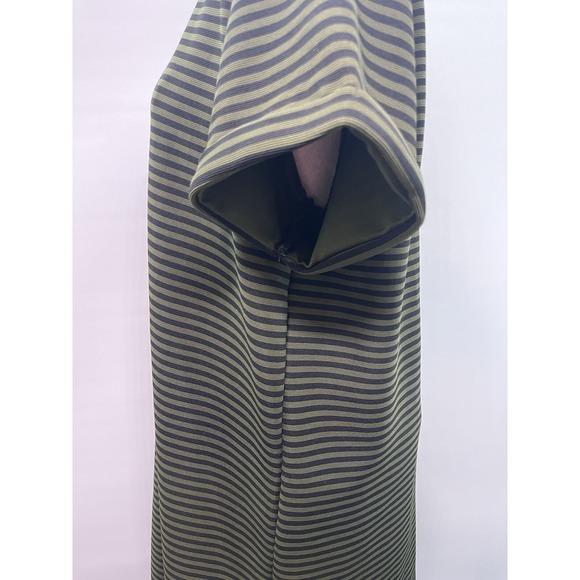 Poof New York Shirt Dress Womens 2XL Green‎ Black Striped Ladies Plus - Picture 6 of 8
